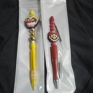 Handcrafted Mario and Wario Themed Pen & Pencil Bundle